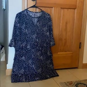 Blue polka dot dress